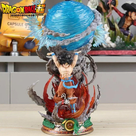 25cm Son Goku Dragon Ball Anime Figure Super Genki Bomb Luminous Figures Gk Figurine Pvc Statue Doll Model Collectible Toy Gifts