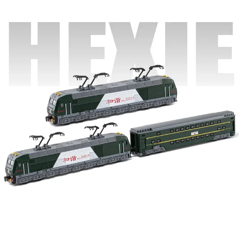 1:87 Scale DONGFENG HEXIE Train Models Cars Toy Alloy DIecast 4 Doors Opened Light Music Electric Trains Kids Educational Toys