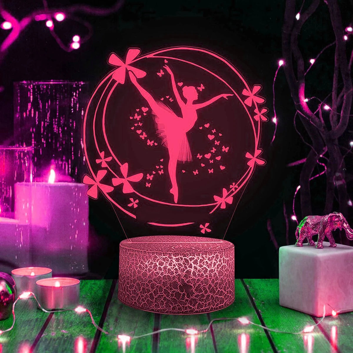 Nachtlicht 3D LED Lampe für Kinderzimmer Balletttänzer 7/16 farbiges Dekor Weihnachten Geburtstagsgeschenk