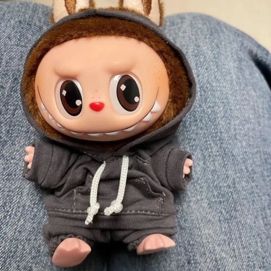 Lafufu Casual Sweatsuit Set - Comfy Lafufu Clothes for 15/17cm Dolls Featuring Ribbed Hem Details