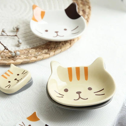 Japanische Nette Katze Gericht Kreative Keramik Gewürz Teller Porzellan Tauch Untertasse Platte Snack Platte Küche Liefert Geschirr