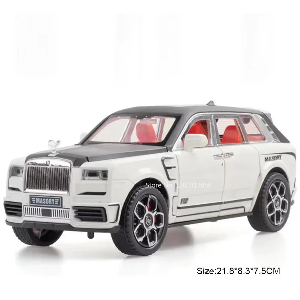 1:24 Rolls Royce Phantom Cullinan Mansory Cars Toys Miniature Models Light Music Pull Back 6 Doors Opened Vehicles Kids Gifts