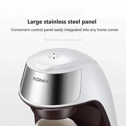 KONKA – Machine à café 2 en 1, 220v, thé et café en poudre, goutte-à-goutte Multiple, chauffage rapide, pour bureau et maison, opération facile