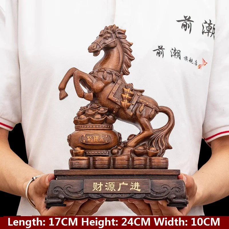 Gold Horse Home Decor Resin Crafts Porcelain Animal Figurines Wedding Decoration Lovers Gift L2544