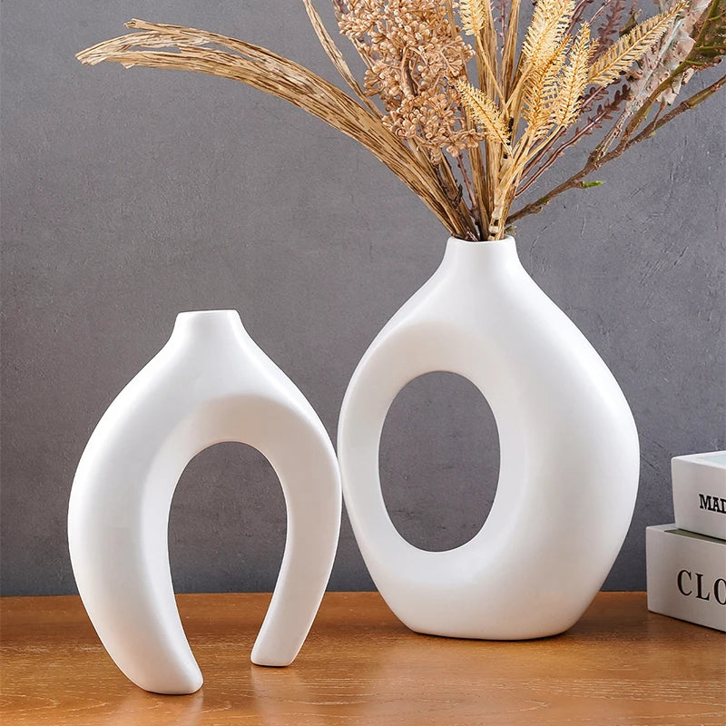 2PCS Set Creative Couple Series Home Decoration Vase, Large Medium Combination Indoor Table Ornaments for Interior Decoration