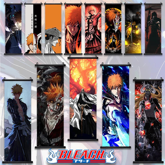 Japan Hot Selling Anime Bleach Decor Canvas Printed Wall Art Painting Animation Home Bedroom Decoration Hanging Scrolls Poster