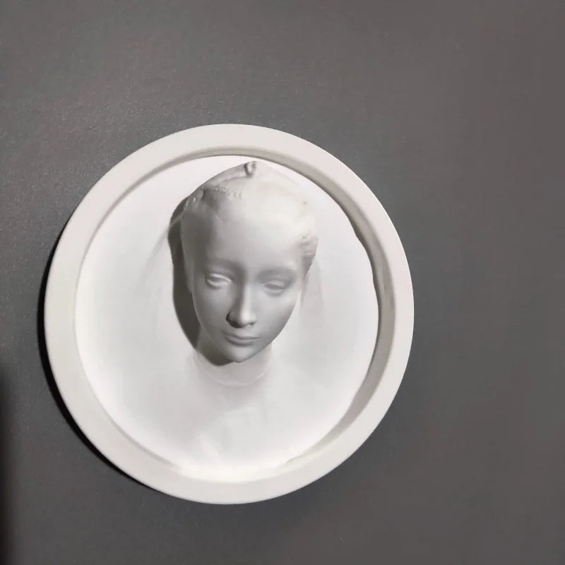 Nordic Woman Plaster Retro Art Relief Sculpture Ornaments Interior Figurines Desktop Decor Statue Modern Home Decor Items Luxury