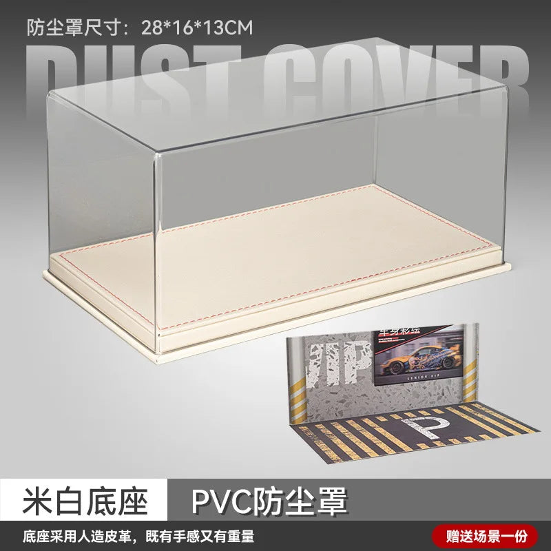 1:24 Parking Lot Scene Car Model Storage Box Toy Garage Acrylic Dustproof Built-In Light Parking Box Collection Gift Decorations