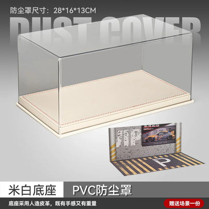 1:24 Parking Lot Scene Car Model Storage Box Toy Garage Acrylic Dustproof Built-In Light Parking Box Collection Gift Decorations