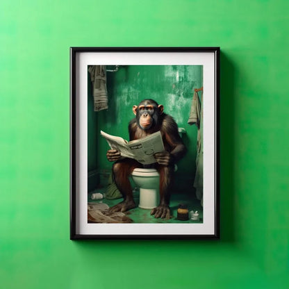 Chimpanzee Cat Dog Animal Funny Series Art Wall Picture For Bathroom Toilet Room Canvas Painting Print Posters Home Decor Gift