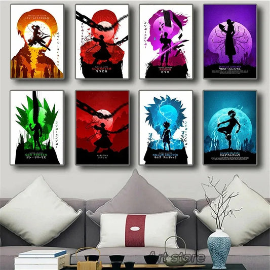 Anime Hunter X Hunter Poster Killua Zoldyck Kurapika Gon Freecss Hisoka Wall Decoration Canvas HD Painting Kawaii Room Decor