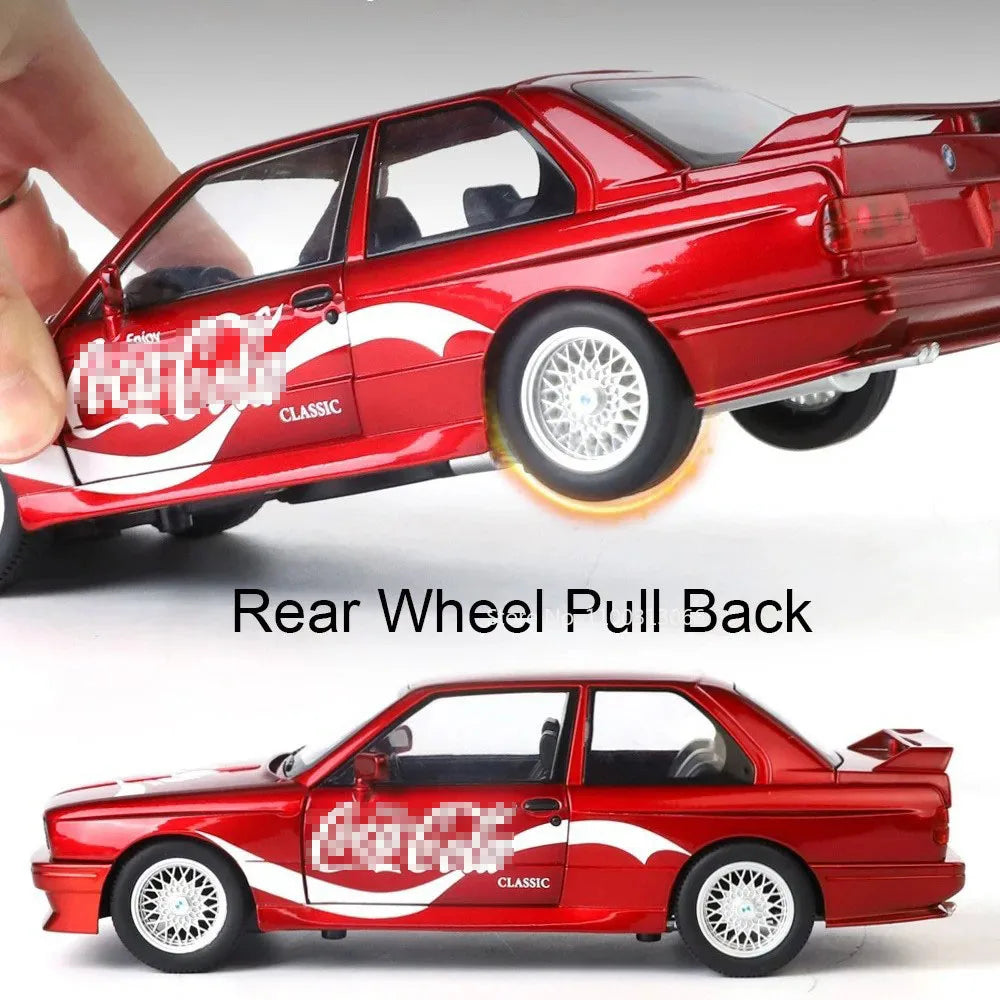 1:24 M3 RX7-FC Models Cars Toy Alloy Diecast 4 Doors Opened Miniature Car with Light Music Vehicle Boys Festival Gifts