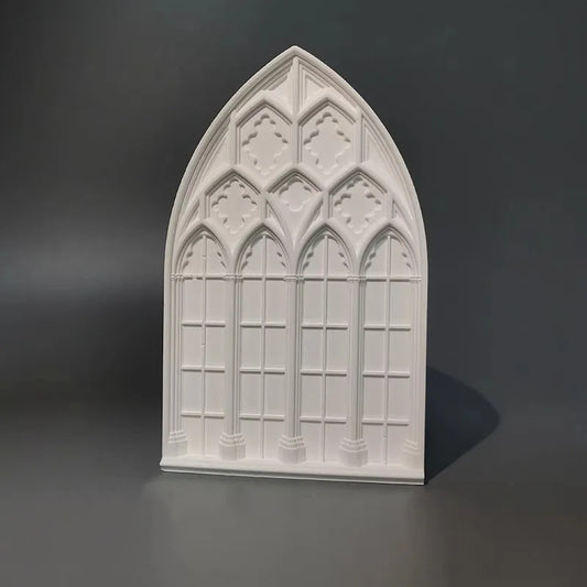 Gothic Church Window Plaster Relief Sculpture Nordic Desktop Art Aesthetic Room Decor Bookshelf Ornament Studio Photography Prop