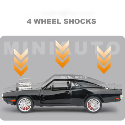 1:24 Scale Charger 1970 Alloy Car Model Toys Diecasts Metal High Simulation Vehicle with Sound and Light Car Toys Gifts for Boys