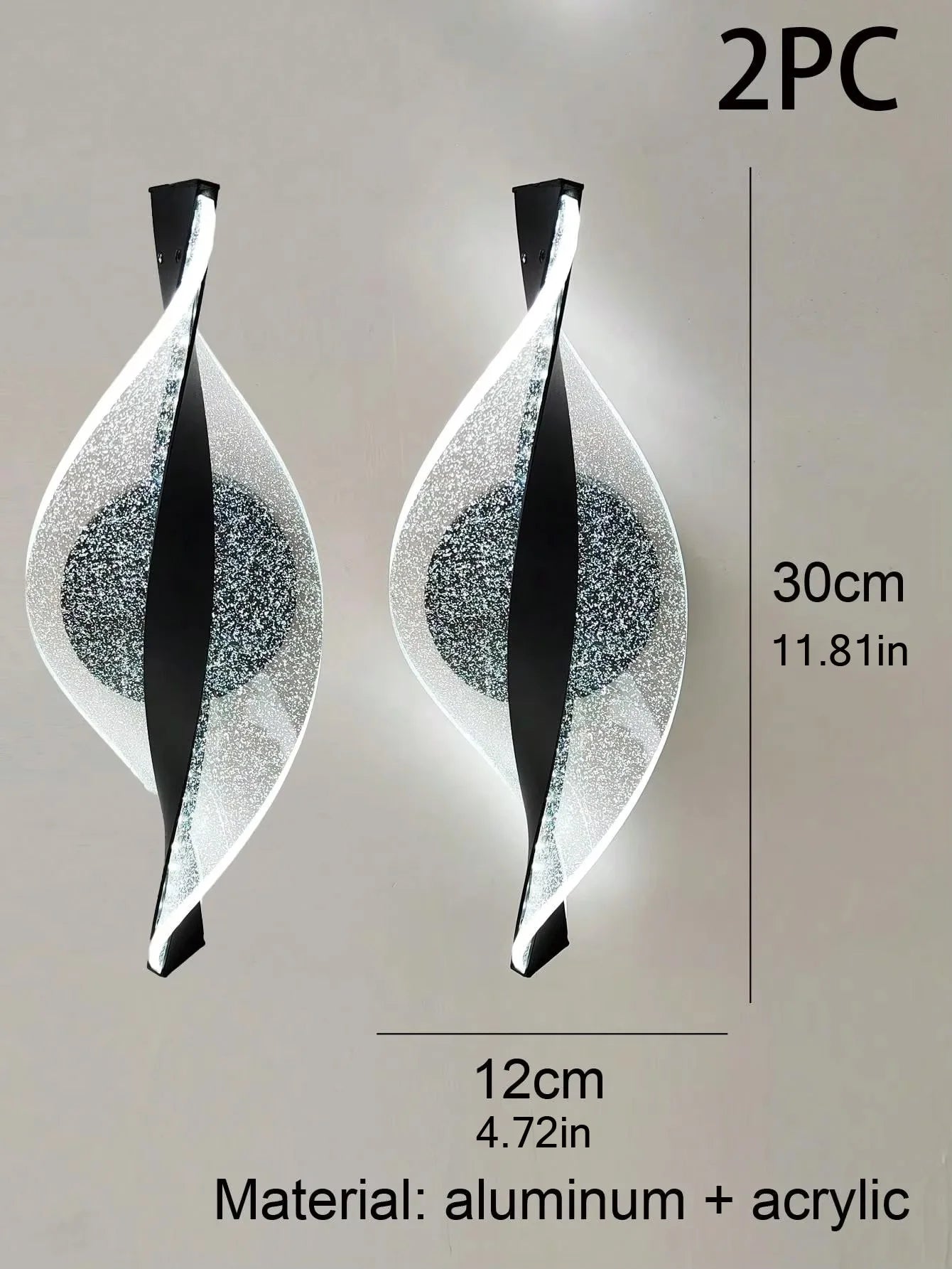 1pc/2pc LED Light Luxury Gold/Black Acrylic Wall Sconce for decorating living room back wall,bedroom bedside home decor lighting