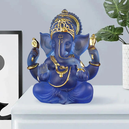 Ganesha Figurine Indian Fengshui Lord Ganesh Statues Home Ornaments Crafts Buddha Elephant Hindu God Sculpture