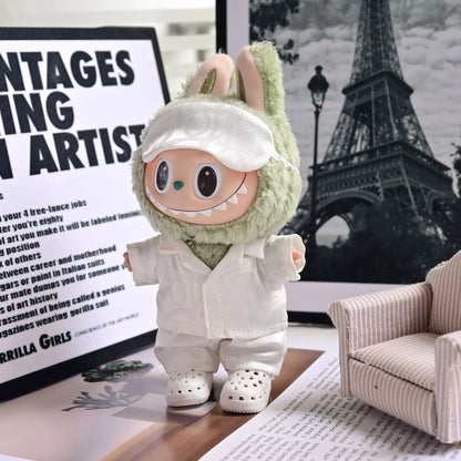 Clothes For Labubu 17cm Clothing The Monsters Doll's Vinyl Face Outfit Accessories DIY Kid Gift Cute Pajamas Set And Boots