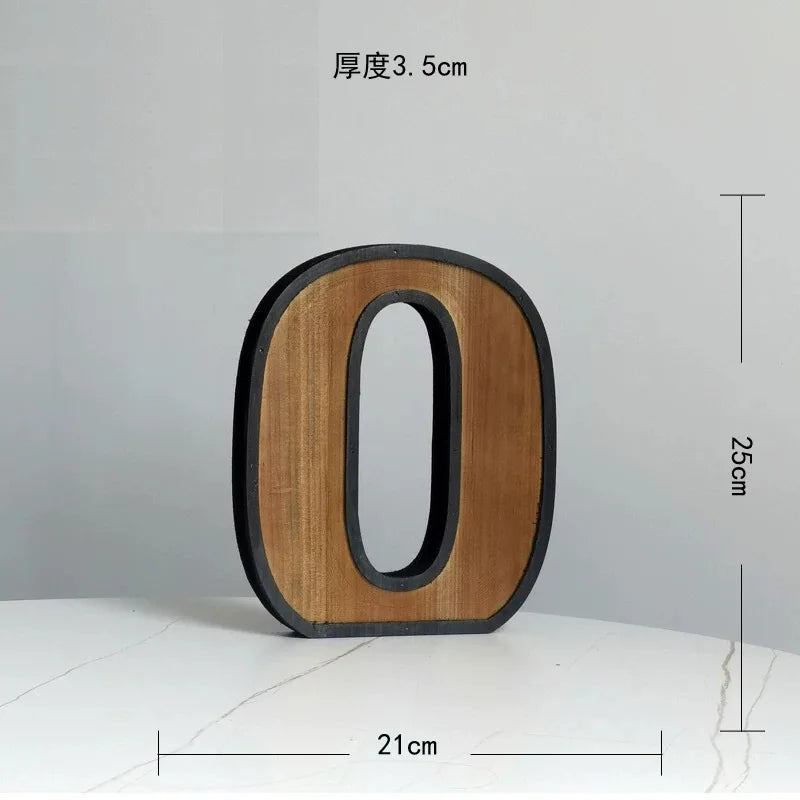 Industrial Style Uppercase English Letter Combination Distressed Solid Wood Bar Ornaments Cafe Shop Logo Decor Desktop Crafts
