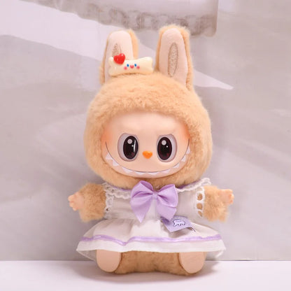 Second generation labubuBU sitting party vinyl blind box LABUBU holiday clothes cute skirt instead of baby clothes cute.