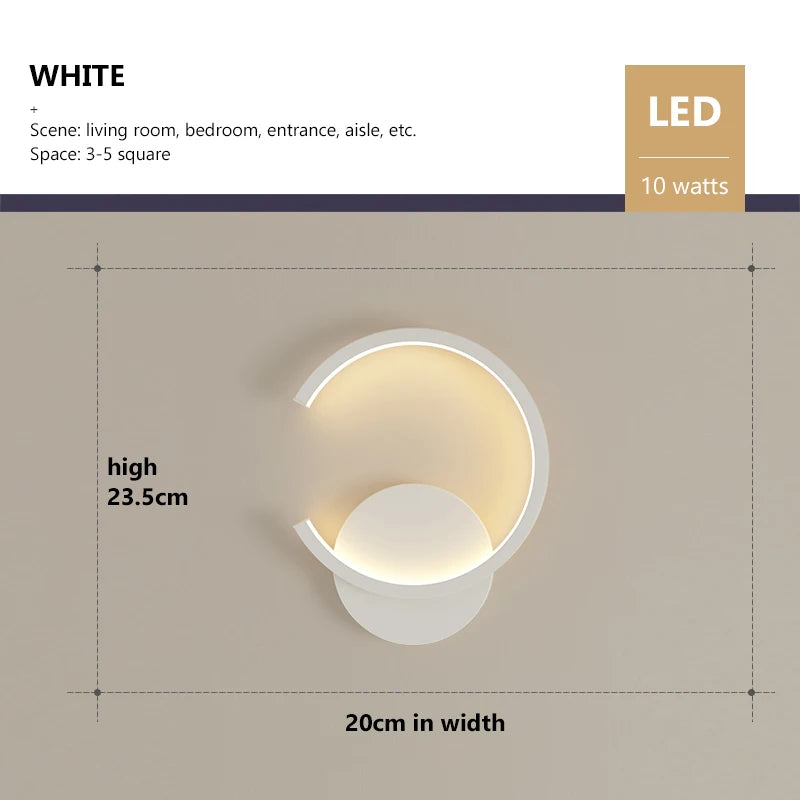 Modern LED Wall Lamp Nordic Black White Golden Wall Lighting For Living Bedroom  Aisle Home Decor Fixtures Indoor Wall Lamps