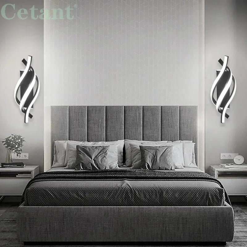 Modern LED Wall Lamp Nordic Gold Bedroom Bedside Wall Lights With Plug Wall Sconce For Minimalist Entryway Corridor Aisle lights