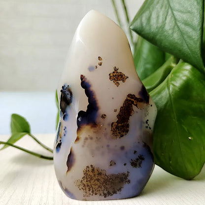 Natural Stone Moss Agate Ice Cream Flame Shaped Witchcraft Spiritual Meditation Energy Stone Home Feng Shui Crystal Ornaments