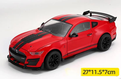 1/18 Mustang GT500 Toys Model Car Alloy Diecasts Vehicle Model with Light and Sound Super Sport Car for Boys Birthday Gifts