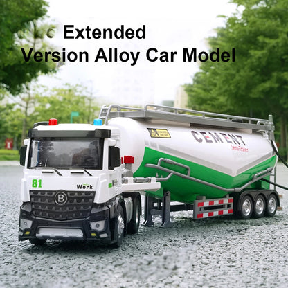 1/18 Powder Transport Car Model Diecasts Vehicle Model Toys with Light and Sound Alloy Transport Vehicle for Boy Christmas Gifts
