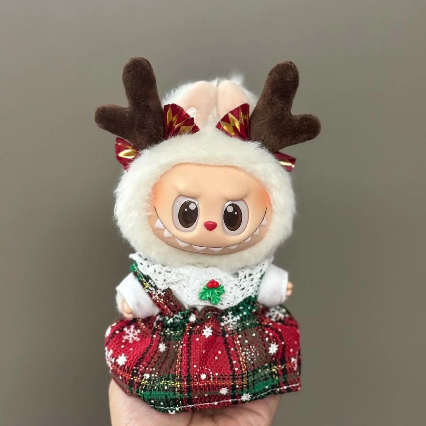 Christmas Gifts For LaFu Fu Clothes Christmas Deer Set Red Festive Outfit For 1 2 3 Outfit Holiday Gift