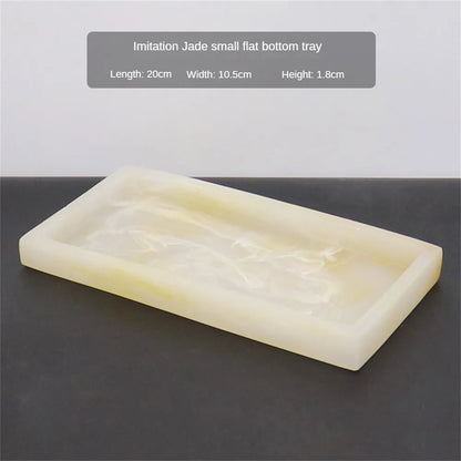 Mold Grouting Bathroom Tray Rectangular Marble Texture Storage Tray Home Decor Household Kitchen Accessories Resin 20x10.5x1.8cm
