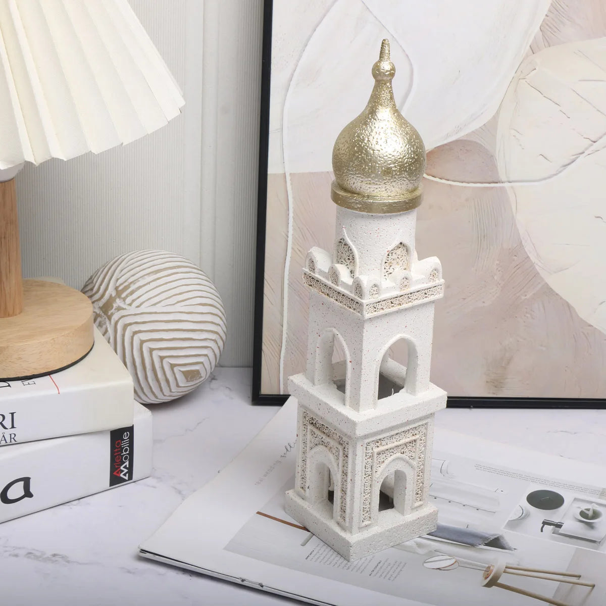 1pc Middle Eastern Style Resin Statue Decor, Indoor Ornament for Living Room, Multi-Room Compatible, No Power Required