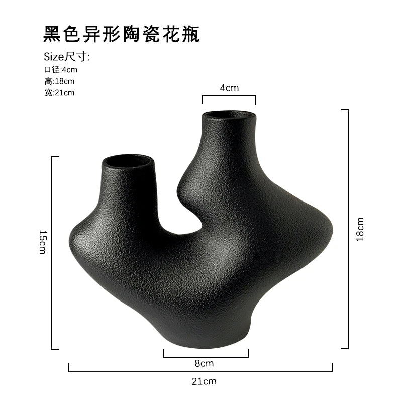 Livetai Wabi-Sabi Ceramic Abstract Sculpture,Handmade Irregular Decorative Ornament for Modern Home Decor, Bookshelf, Bar,