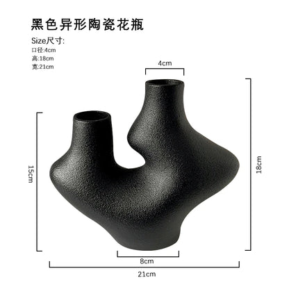 Livetai Wabi-Sabi Ceramic Abstract Sculpture,Handmade Irregular Decorative Ornament for Modern Home Decor, Bookshelf, Bar,