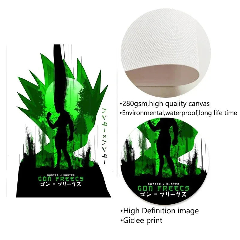 Anime Hunter X Hunter Poster Killua Zoldyck Kurapika Gon Freecss Hisoka Wall Decoration Canvas HD Painting Kawaii Room Decor