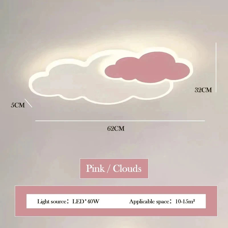 Children's Room Ceiling Light Modern Girl's Room Bedroom Study Ceiling Lamp Originality Cloud Shape Designer Decor Light Fixture