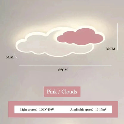 Children's Room Ceiling Light Modern Girl's Room Bedroom Study Ceiling Lamp Originality Cloud Shape Designer Decor Light Fixture