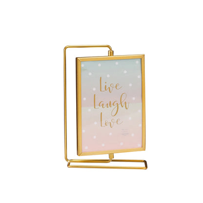 Picture Frame Cards Display Holder with Glass Front Ornament Rotating Photo Frame for Office Family Wedding Love Farmhouse Home