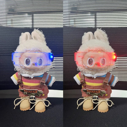 DIY Luminous Glasses Are Suitable for 15-20cm LABUBU Doll Accessories 3D Goggles Color-changing Luminous Children's Toys