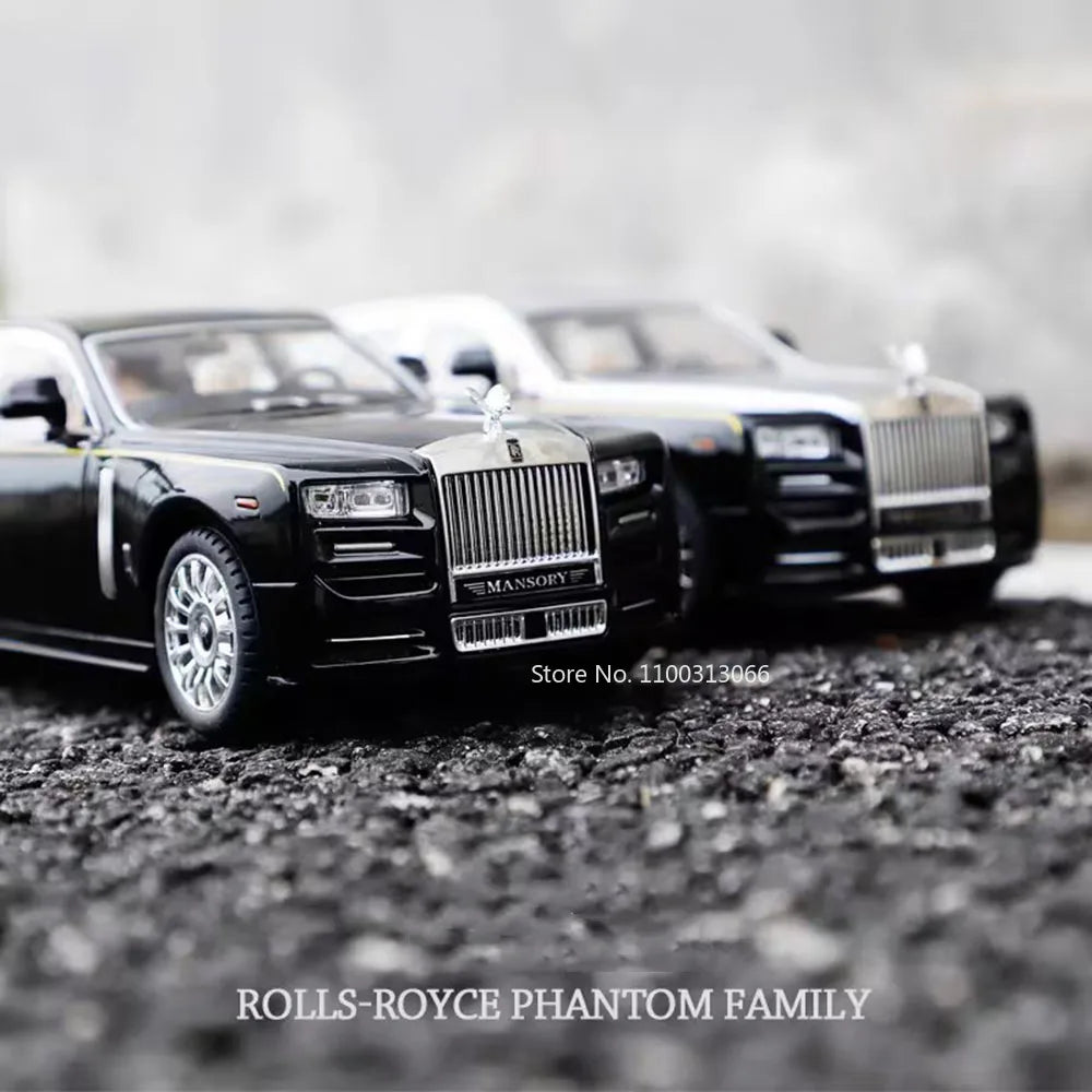 1:24 Mansory Rolls-Royce Phantom HONGQI HS9 Models Toys Cars Wheel Pull Back Miniature Car 6 Doors Opened Vehicles Kids Gifts