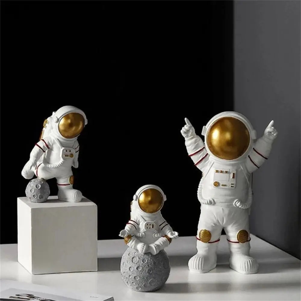 Astronauten-Figuren, Weihnachten, Kunstharz, Raumfahrer, Mond-Skulptur, dekorative Kosmonauten-Statuen, Miniaturen, Geschenk für Kinder, Spielzeug, Heimdekoration