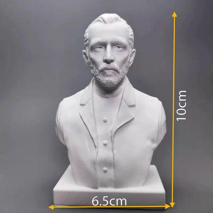 Artist Portrait Bust Statue - Textured Mini Plaster Head Sculpture for Art Lovers, Classroom Teaching | Eco-Friendly Decor Gift