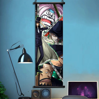 Luffy Hanging Scroll Poster ONE PIECE Anime Cartoon Wall Artwork Canvas Decor Home Decoration Zoro Wallpaper Doflamingo Art Gift