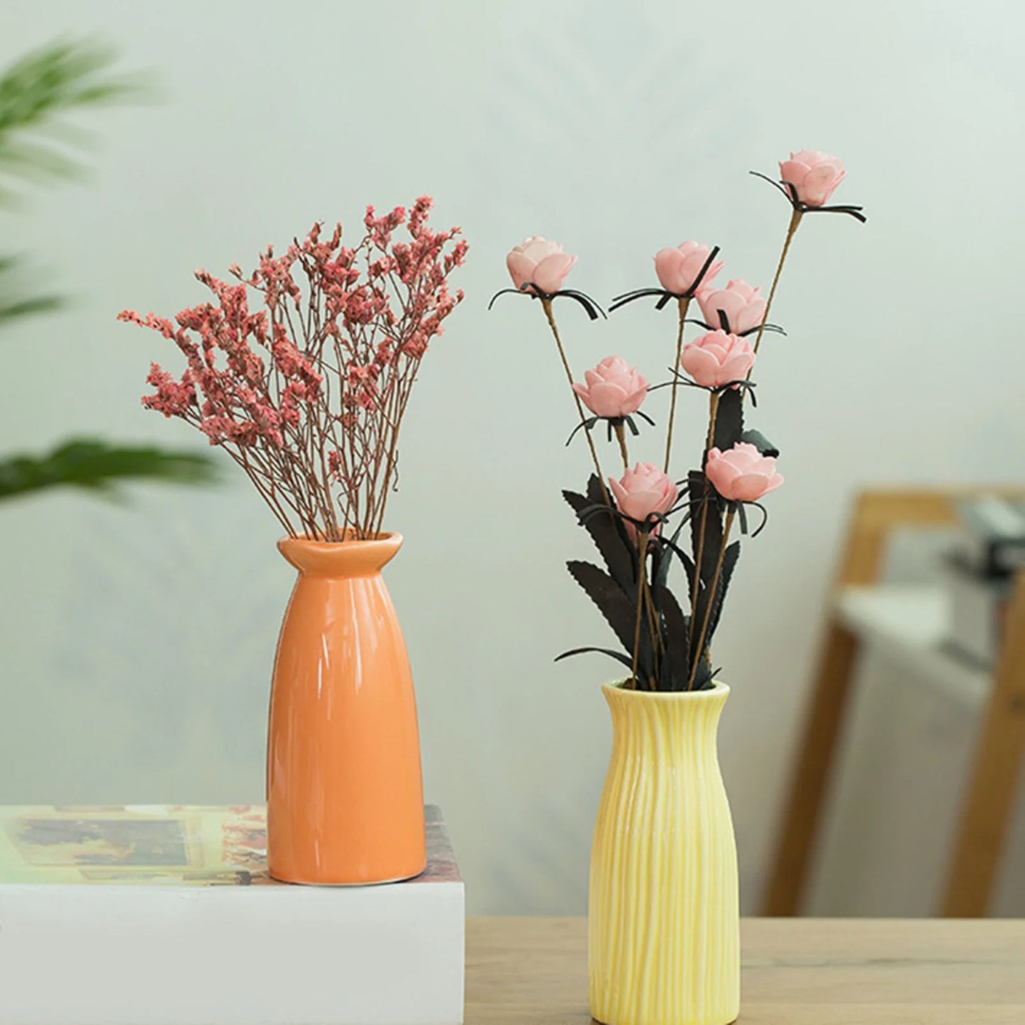 Vase à fleurs en céramique, Vase à bourgeons, tiges de rangement, organisateur de bureau, Pot de plantes