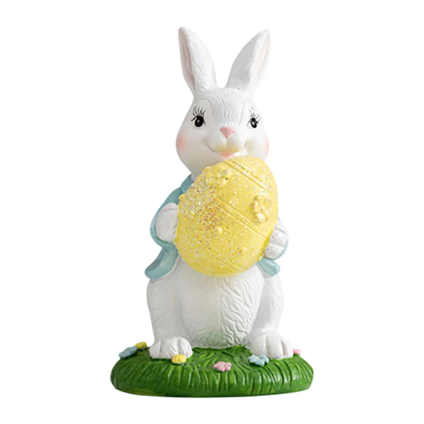 Easter Bunny Statue Desktop Decoration Collectible Holiday Decor Resin Ornament