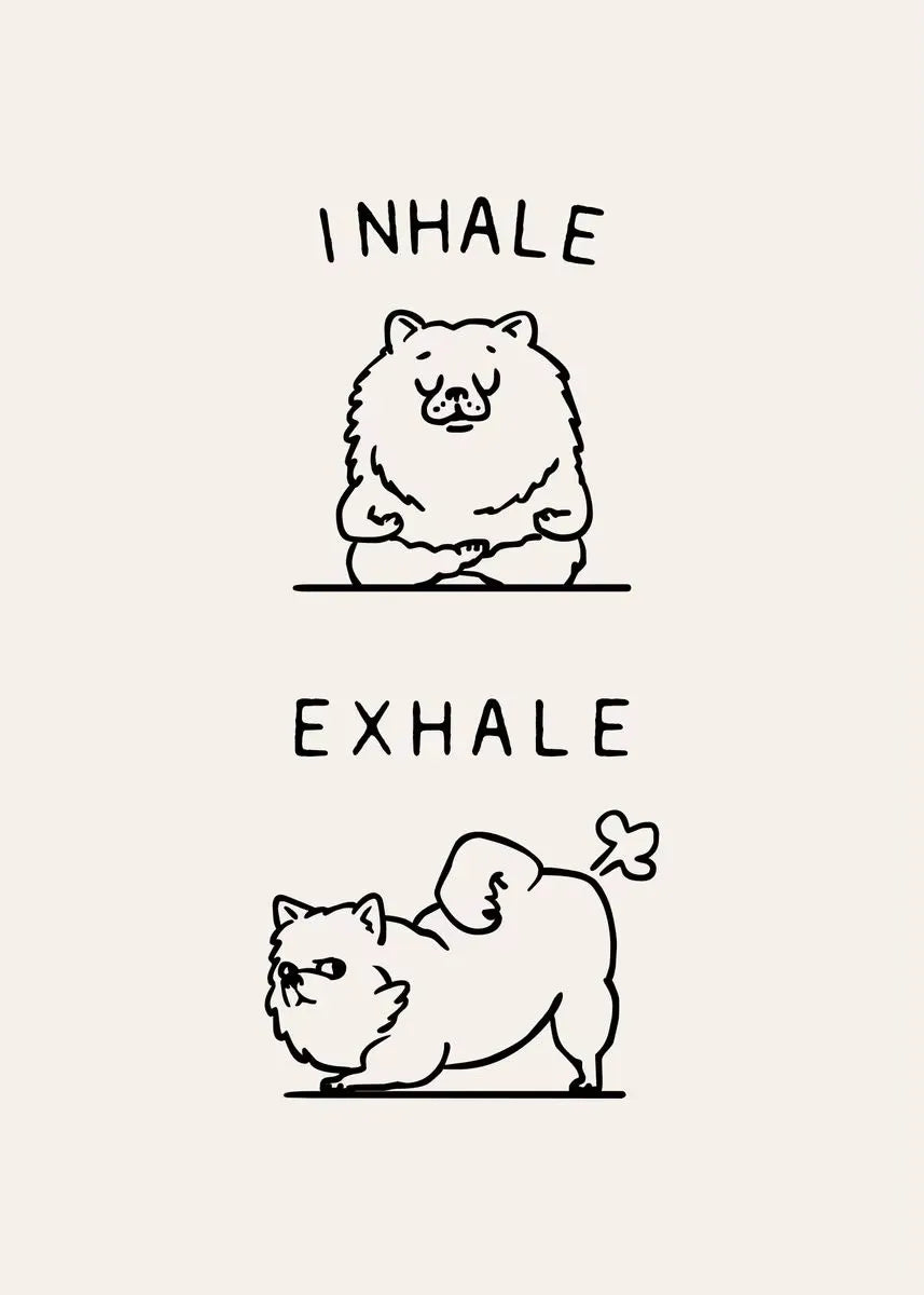 Inhale Exhale Poster Llama Sloth Husky Bulldog Dachshund Canvas Printing For Home Living Room Wall Decoration Frameless Painting