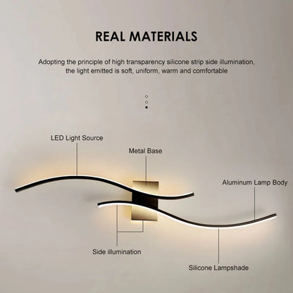 Indoor LED Wall Lamps for Corridor Bedroom Aluminum LED Wall Sconce Wall Lighting Fixtures for TV Background AC85-265V Home