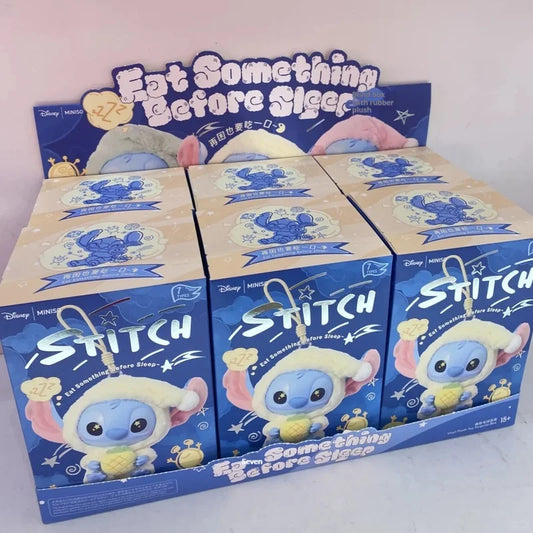 Copy Disney Stitch Eat Something Before Sleep Series Vinyl Blind Box Kawaii Stitch Figure Blind Box Desk Decor Ornament Gift