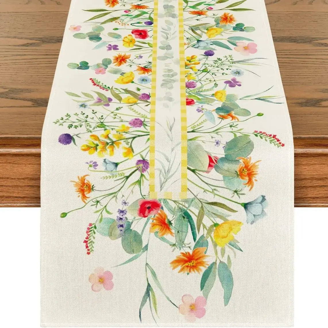 Spring Flower Butterfly Table Runner luxury Kitchen Dinner Table Cover Wedding Party Decor Farmhouse Rustic Holiday Tablecloth
