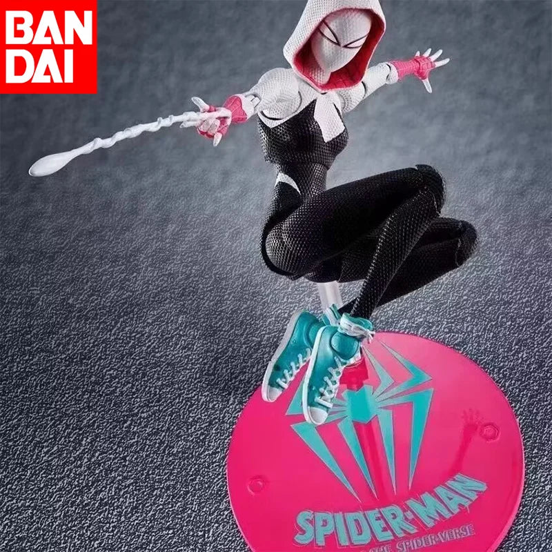 Shf Anime Spider-man Figuarts Miles Morales Gwen Action Figures Gwen Spider Woman Figurine Spiderman Figure Pvc Model Doll Toys