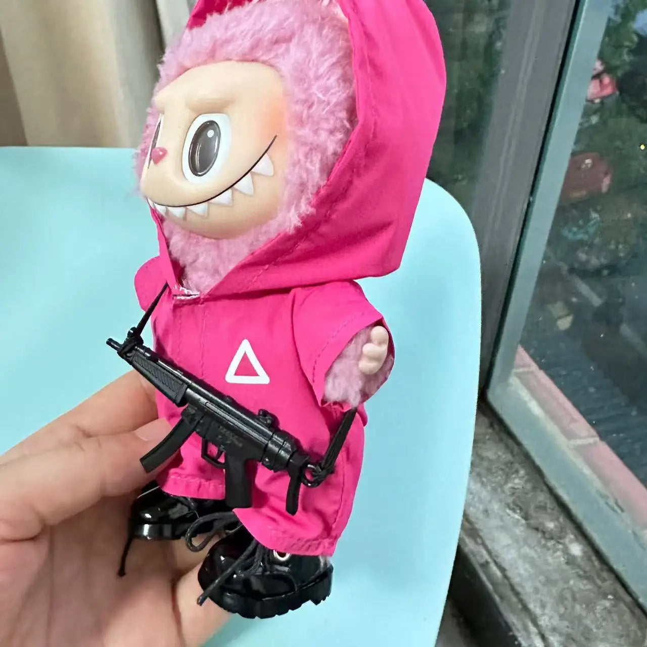 Clothes For Labubu 17cm Mp5 Outfit Accessories for The Monster Korea Kpop Lafufu Idol V1 V2 V3 Commando Jacket Clothing Pendant